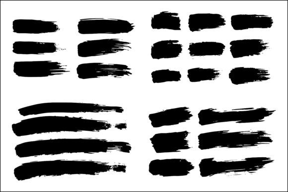 Download Abstract Brush Strokes Silhouette Set - Stroke Collection