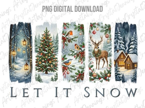 Download Christmas Winter Let It Snow Brushstroke - Stroke Collection